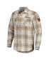 Men's NFL x Darius Rucker Collection by Tan Washington Commanders Flannel Long Sleeve Button-Up Shirt