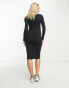 Фото #4 товара Vero Moda Maternity nursing midi dress with long sleeves in black