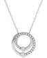 Фото #1 товара Diamond Spiral Circle Pendant Necklace (1/3 ct. t.w.) in 14k White Gold, 16" + 2" extender