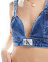 Calvin Klein Jeans denim bralette in mid wash