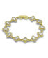 ფოტო #1 პროდუქტის Cubic Zirconia Baguette Stones Design Pattern Link Bracelet