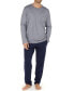 ფოტო #1 პროდუქტის Men's Cotton Comfort Long Sleeve Pajamas Set