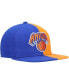 Фото #2 товара Men's Blue and Orange New York Knicks Team Half and Half Snapback Hat