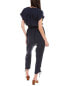 Фото #2 товара Elie Tahari Split Neck Jumpsuit Women's Navy Xs