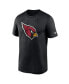Фото #3 товара Men's Black Arizona Cardinals Legend Logo Performance T-shirt