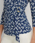 ფოტო #3 პროდუქტის Women's Floral Faux-Wrap Top