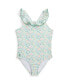 Фото #1 товара Toddler and Little Girls Floral Ruffled One-Piece Swimsuit
