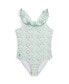 Фото #1 товара Купальник однотонный Поло Ральф Лорен для девочек Polo Ralph Lauren toddler and Little Girls Floral Ruffled One-Piece Swimsuit