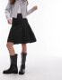 Фото #4 товара Topshop denim knee length pleat skirt in washed black