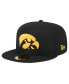 Фото #2 товара Men's Black Iowa Hawkeyes Throwback 59fifty Fitted Hat