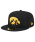 ფოტო #2 პროდუქტის Men's Black Iowa Hawkeyes Throwback 59fifty Fitted Hat