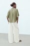 Linen blend short sleeve shirt