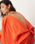 ASOS EDITION v neck drapey mini dress in bright orange