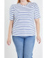 Фото #1 товара Women's Plus Size Stripe Women Knit Shirt