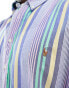 Фото #3 товара Polo Ralph Lauren Big & Tall – Klassisches Oversize-Oxford-Hemd mit Markenlogo und Streifen in Mittelblau/Weiß