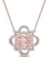 Фото #1 товара Morganite and Diamond Quatrefoil Necklace