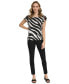 ფოტო #4 პროდუქტის Women's Printed Mesh Sleeve Top