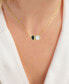 Фото #2 товара Macy's cubic Zirconia White & Black Two-Stone Necklace in 14k Gold-Plated Sterling Silver, 18" + 2" extender
