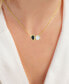 Cubic Zirconia White & Black Two-Stone Necklace in 14k Gold-Plated Sterling Silver, 18" + 2" extender