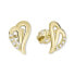 Gold earrings heart with crystals 239 001 00738