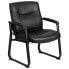 Фото #4 товара Hercules Series Big & Tall 500 Lb. Rated Black Leather Executive Side Reception Chair With Sled Base