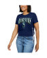 ფოტო #3 პროდუქტის Women's Navy Seattle Mariners Side Lace-Up Cropped T-shirt