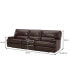 Фото #18 товара Binardo 118" 3 Pc Zero Gravity Leather Sectional with 3 Power Recliners, Created for Macy's