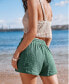 ფოტო #3 პროდუქტის Women's Emerald Drawstring Crinkle Shorts