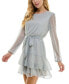 ფოტო #3 პროდუქტის Juniors' Metallic Ruffled Fit & Flare Dress