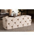 Фото #4 товара Jasmine Modern Contemporary Glam and Luxe Velvet Fabric Upholstered Button Tufted Bench Ottoman