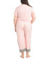 ფოტო #2 პროდუქტის Plus Size 2-Pc. Coastal Life Cropped Pajamas Set