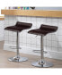 Set of 2 Swivel Bar Stool PU Leather Adjustable Bar Chair
