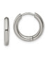 Stainless Steel Polished Hinged Hoop Earrings