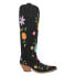 Фото #1 товара Dingo Flower Power Embroidered Floral Snip Toe Cowboy Womens Black Casual Boots