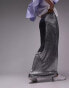 Фото #7 товара Topshop Tall textured maxi skirt in metallic silver