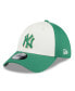 Фото #1 товара Men's White, Green New York Yankees 2024 St. Patrick's Day 39THIRTY Flex Fit Hat