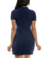 ფოტო #7 პროდუქტის Juniors' Mock-Neck Bodycon Short-Sleeve Dress