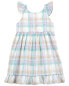 Toddler Plaid Flutter Babydoll Dress 2T