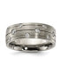 ფოტო #1 პროდუქტის Titanium Brushed with CZ Wedding Band Ring