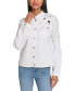 ფოტო #1 პროდუქტის Women's Signature-Pin Embellished Denim Jacket