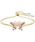 ფოტო #1 პროდუქტის Gold-Tone Multicolor Pavé Butterfly Slider Bracelet