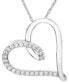ფოტო #3 პროდუქტის Diamond Open Heart 18" Pendant Necklace (1/5 ct. t.w.) in 14k White gold