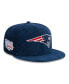 Фото #1 товара Men's Navy New England Patriots Throwback Cord 59FIFTY Fitted Hat