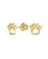 ფოტო #1 პროდუქტის Unisex Tiny Mini BFF Animal Puppy Kitten Pet Dog Lover Cat Open Paw Print Stud Earrings For Women Teen Real 10K Yellow Gold Safety Clutch Screw back