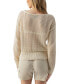 ფოტო #2 პროდუქტის Women's Cotton Open-Knit Long-Sleeve Sweater
