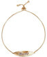 ფოტო #1 პროდუქტის Cubic Zirconia Mom Bolo Bracelet in 18k Gold-Plated Sterling Silver, Created for Macy's