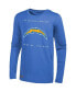 Фото #2 товара Men's Powder Blue Los Angeles Chargers Side Drill Long Sleeve T-Shirt