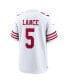 Фото #4 товара Men's Trey Lance White San Francisco 49ers Player Game Jersey