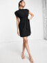 Фото #3 товара Closet London belted tie waist mini dress in black