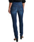 ფოტო #2 პროდუქტის Women's Peri Pull On Mid Rise High Stretch Straight Jeans